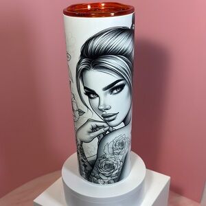 Stylish Glow in the Dark Tumbler with Artistic Design